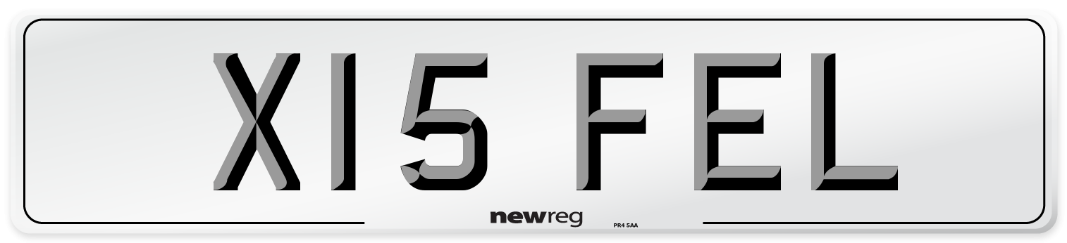 X15 FEL Number Plate from New Reg